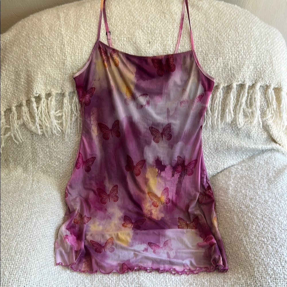 Shein Pink butterfly mini dress